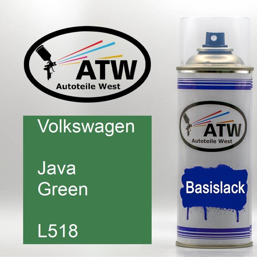 Volkswagen, Java Green, L518: 400ml Sprühdose, von ATW Autoteile West.